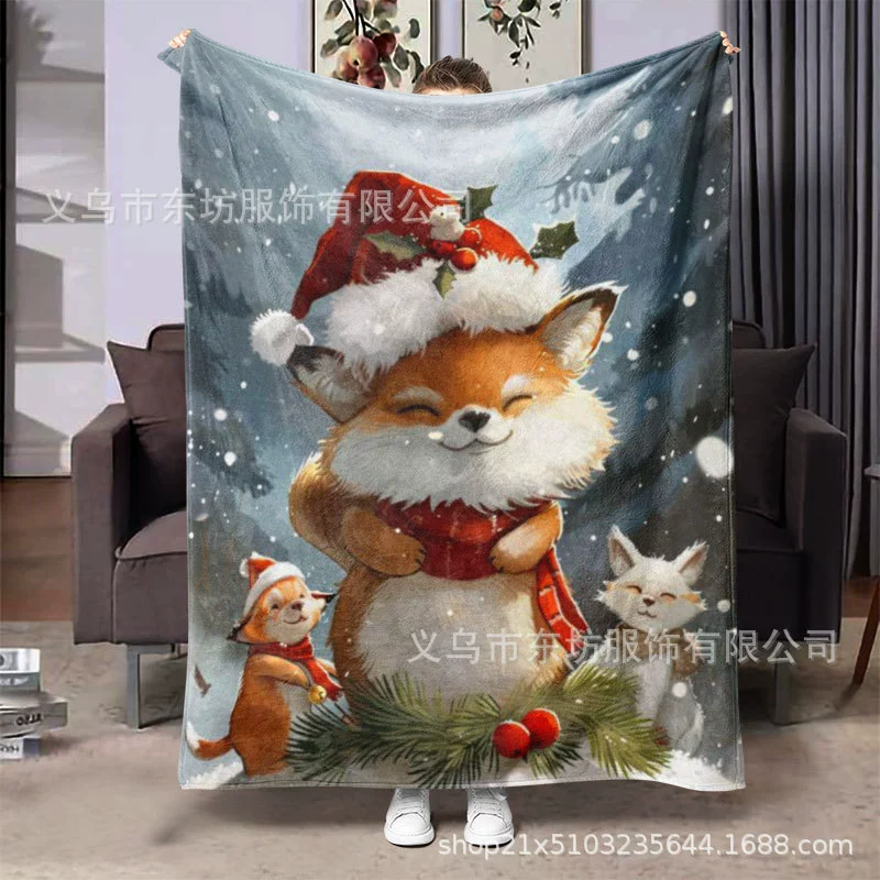 Мультяшные милые маленькие животные лисы теплые и удобные фланелевые одеяла для подарков