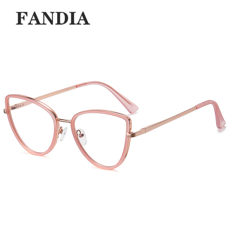 95825 de moda nuevo TR90 gafas lisas fuente de fábrica femenina de moda Anti-azul gafas de luz puede ser equipado con gafas de miopía