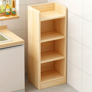 Solid Wood Kitchen Storage Rack Pot Lid Supplies Storage Rack Living Room Storage Cabinet Multi-Layer Simple Narrow Bookshelf Floor-Standing