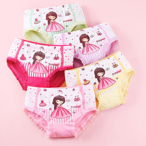 One piece drop shipping autumn and winter children's underwear girls cartoon girls baby small, medium and large children's girl underwear wholesale cotton