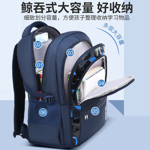 2024 new schoolbags for boys and girls, primary school students in grades 1-3-6-9, older children, junior high school students, large capacity backpacks