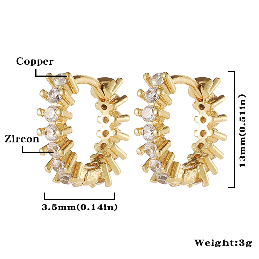 Fashion Water Droplets Copper Hoop Earrings Inlay Zircon Copper Earrings display picture 1