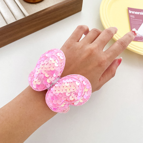 Korean sequin bow headband hair band baby hair tie rubber band girls and children hair accessories high elastic hair rope wholesale