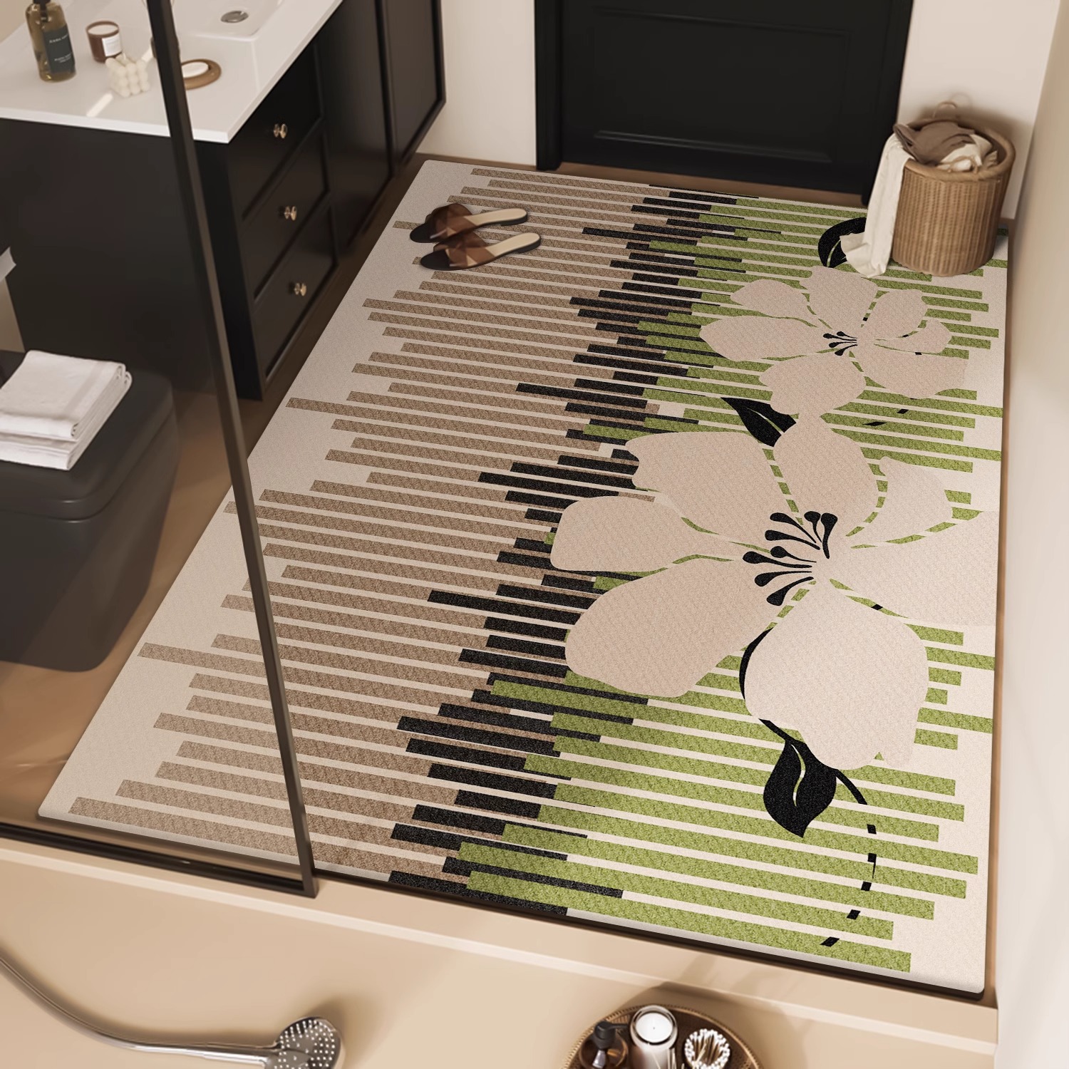 Alfombrillas de baño Alfombrillas de entrada de inodoro antideslizantes y absorbentes de agua