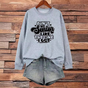 Cross-Border European and American Loose Pullover Aint Like Round Neck Long-Sleeved Sweatshirt Women's Off-Shoulder Fashion Trend