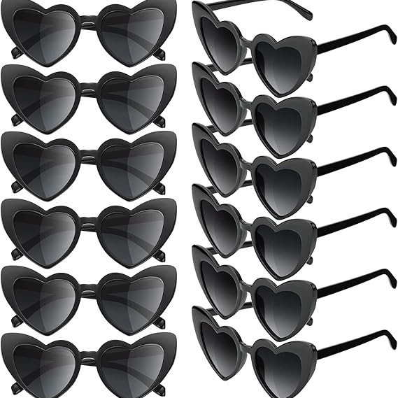 Cross-border combination glasses for party wear, heart-shaped sunglasses, trendy large-face slimming and stylish sun glasses
