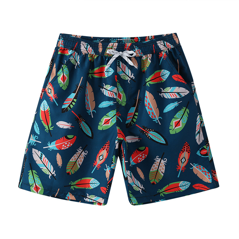 Pantalones de playa de poliéster personalizados cinco pantalones cortos de piel de桃o rápido secado digital impresión de pantalones de playa para dibujar logotipo personalizado