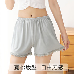 Summer new style lace loose safety pants that can be worn outside, anti-exposure three-point pants, ice crystal non-curling safety pants