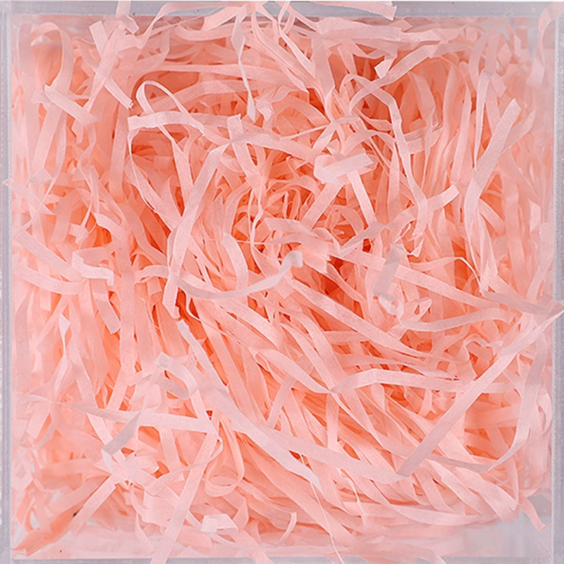 Фабричная продажа коробка подарочная из хлопка бумажной крошки (crushed paper silk) и травяной стебель из шелковой ткани, пасхальная-fold заполнение бумажными волокнами 20 грамм