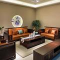 现代新中式乌金木全实木123沙发组合大户型客厅真皮布艺沙发