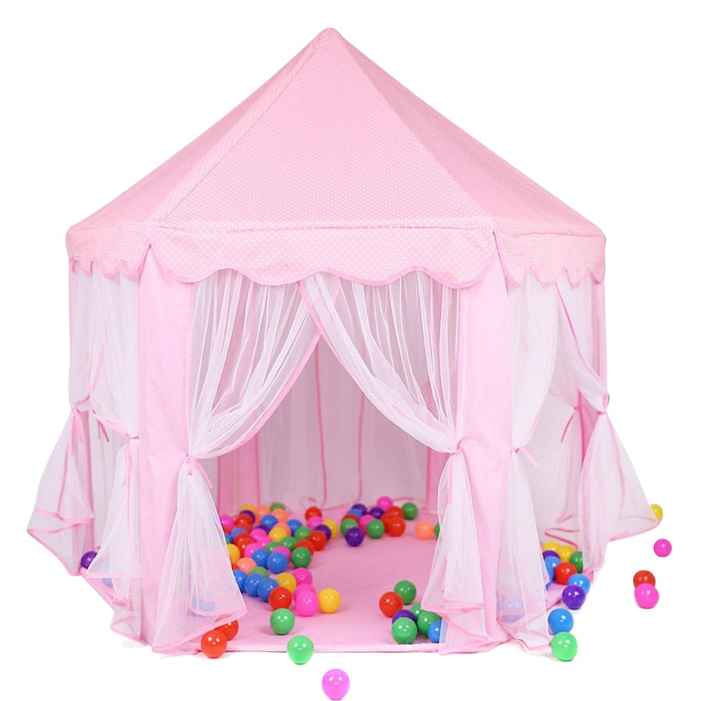 Tienda hexagonal de tul para niños interior – princesa, castillo, casa de juguete, stock de Amazon