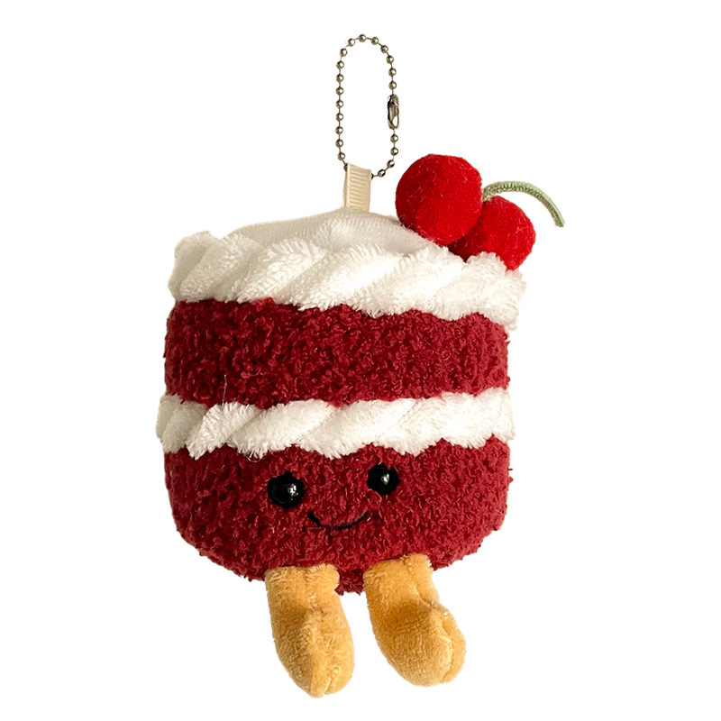 楽しいシミュレーションチェリーグラデーションケーキぬいぐるみペンダントかわいい誕生日プレゼントフルーツ人形人形バッグアクセサリー|undefined