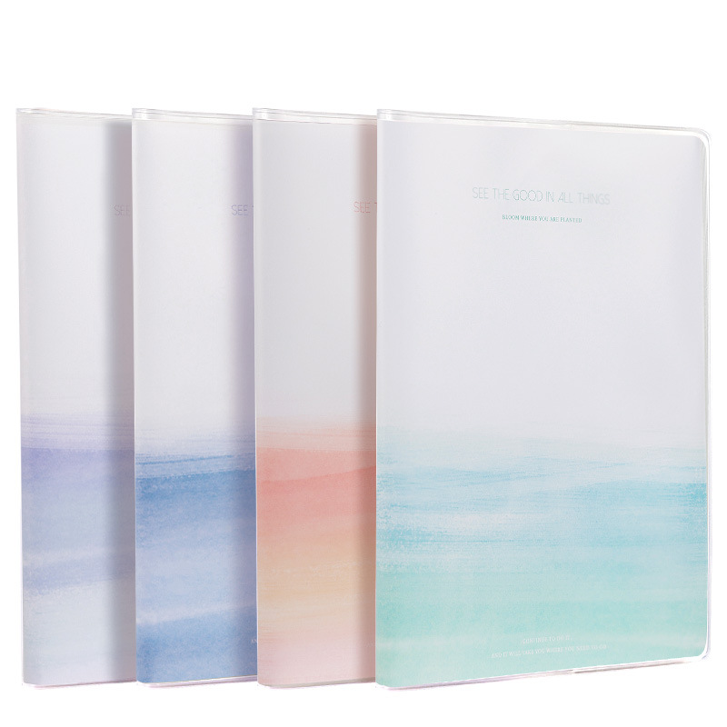 Cuaderno Deli, funda de plástico engrosada, aula fresca y simple, cuaderno literario 32K, diario, 4 paquetes