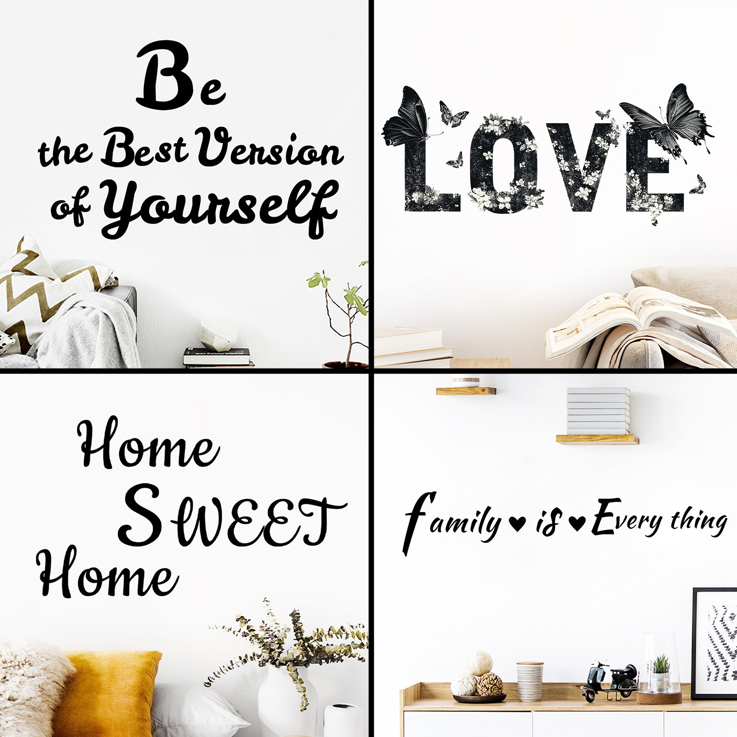 English letters home beautification and decoration stickers for wall decoration living room bedroom corridor room stickers wholesale