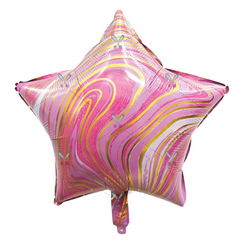 18inch шаров из алюминиевой фольги с узором под позолоченный агат, в форме сердца и пентаграммы, для декора мероприятий, свадеб и вечеринок