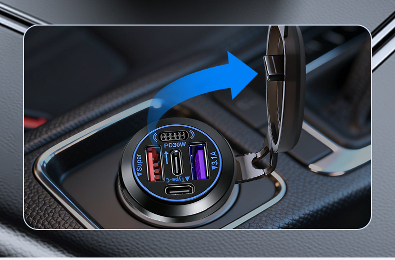 Car and Motorcycle USB Charging Port 12V Cigarette Lighter Modification Car Fast Charger Electric Vehicle Phone Charger