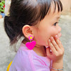 Children's cartoon earrings for princess, ear clips with tassels, wholesale