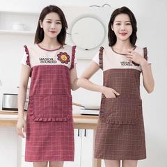 High-end cotton waistcoat apron, breathable, household kitchen anti-stain apron, new oversized and lengthened style, perfect for cooking and home use.
