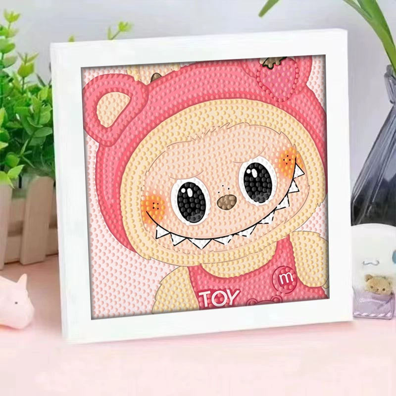 Кристальная вышивка DIY (Kuromi & KT Cat) 17×17 см фоторамка, набор наклеек в стиле мультфильма с полным заполнением