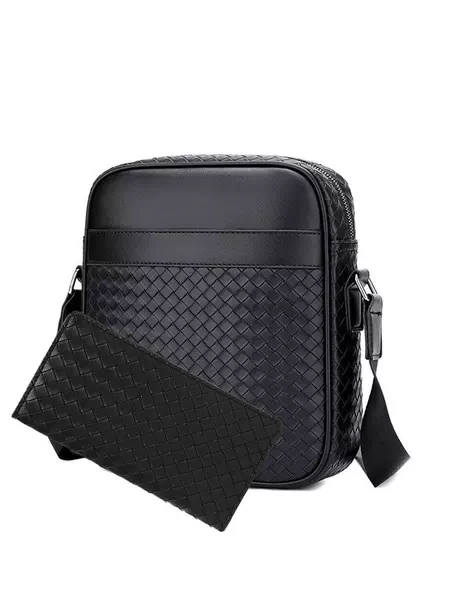Men's Bag Business Crossbody Bag Vertical Travel Portable Embossed Small Square Bag Casual Travel Men's Large Capacity Shoulder Bag