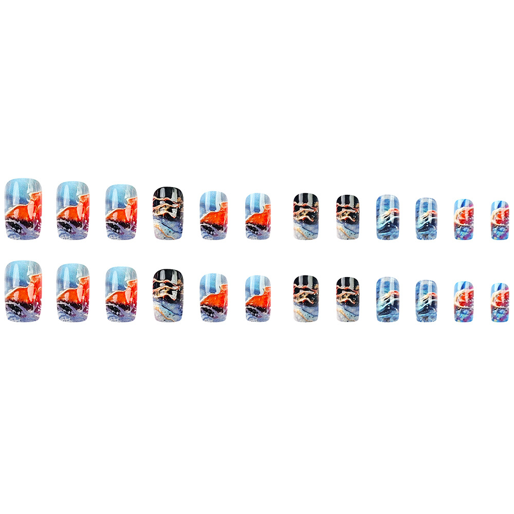3D estereoscopic relieve manicure parche de uñas teñido colorido gradiente de alto nivel de venta europea y americana de estilo de uña