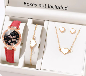 레드 + 화이트 러브 팔찌 + 화이트 러브 액세서리 (반지 없음)