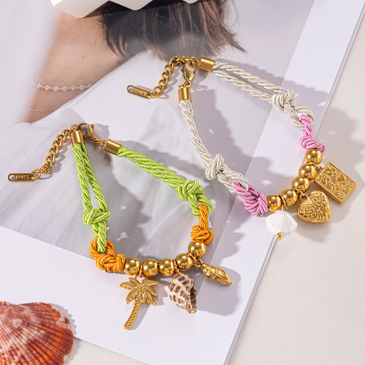 Tena Fashion Color Cuerda gruesa Tejida Cuerda de mano colorida Colgante de galvanoplastia de nicho de todo fósforo Moda para mujer Joyas transfronterizas