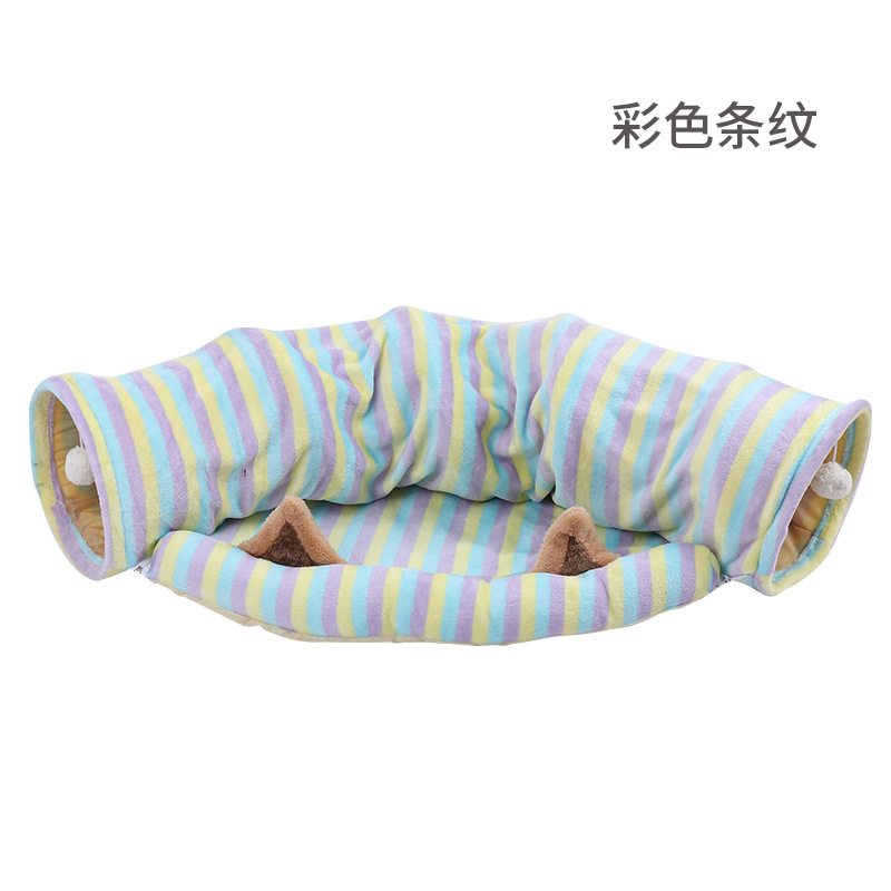 Suministros para mascotas Amazon nuevo anillo de papel semicírculo gato túnel nido resistente a los arañazos plegable auto-Hi gato Túnel de juguete