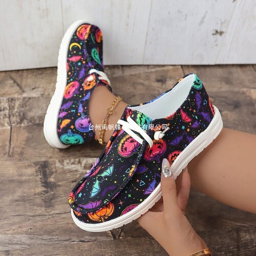 European and American Christmas Women's Shoes Independent Station Code 43 Lazy Shoes Women Doodle Plus Size Wholesale Plus Size
