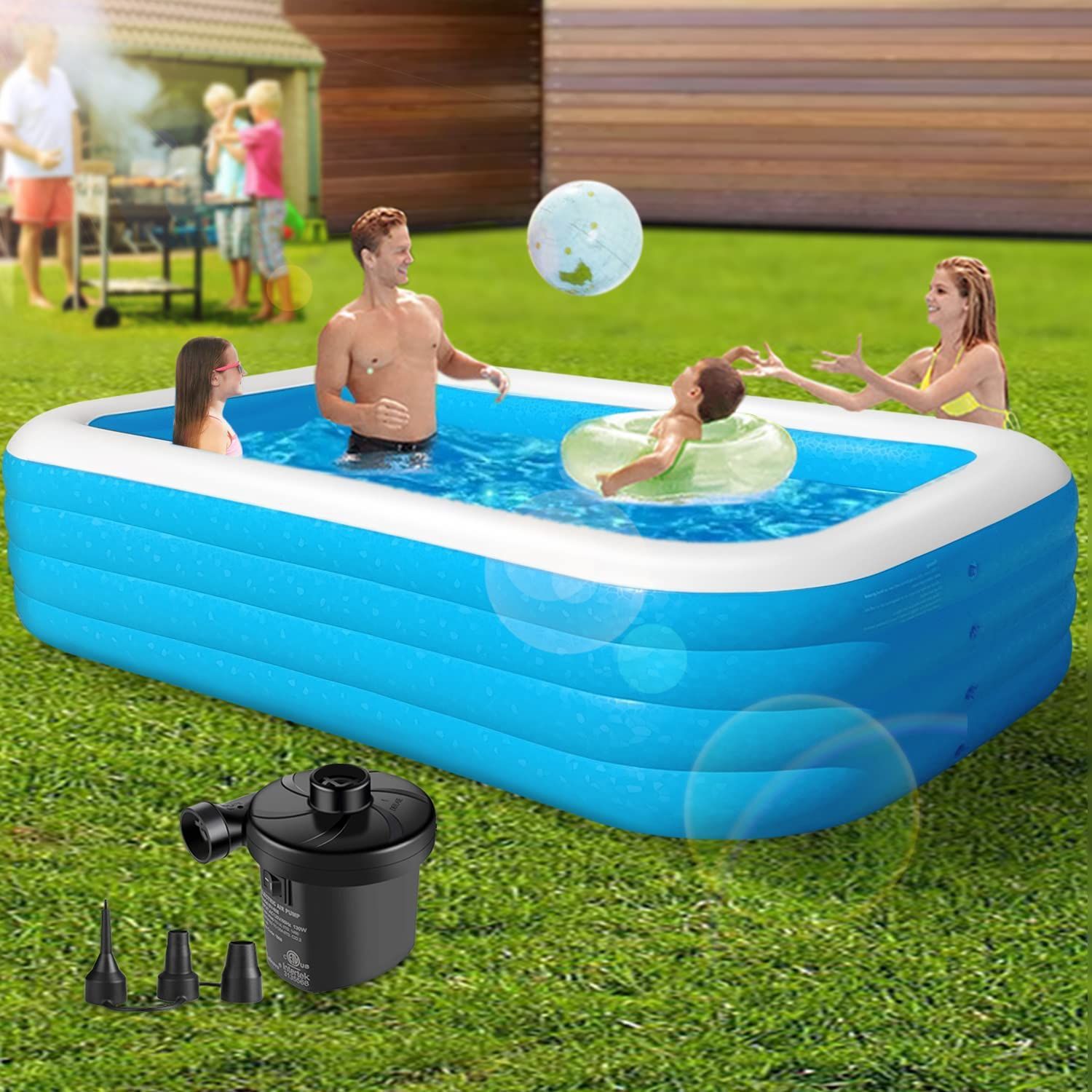 Inflatable swimming pool PVC, toy for adults for swimming, increased thickness 2