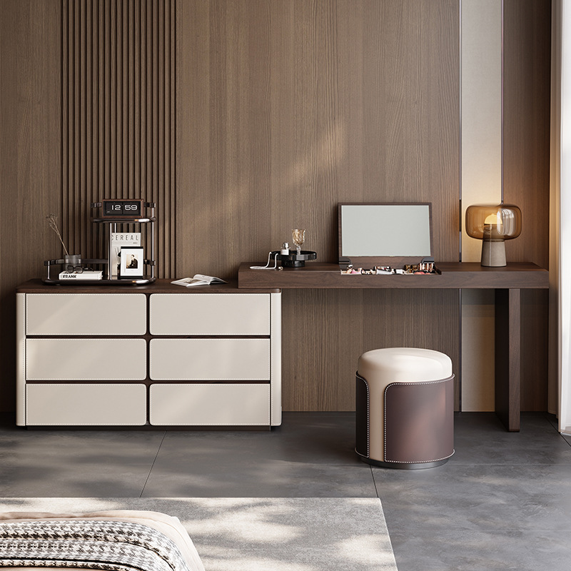 Minimalist Furniture Factory Italian Flip-Top Solid Wood Dresser Storage Cabinet Integrated Bedroom Modern Simple High-End Sense