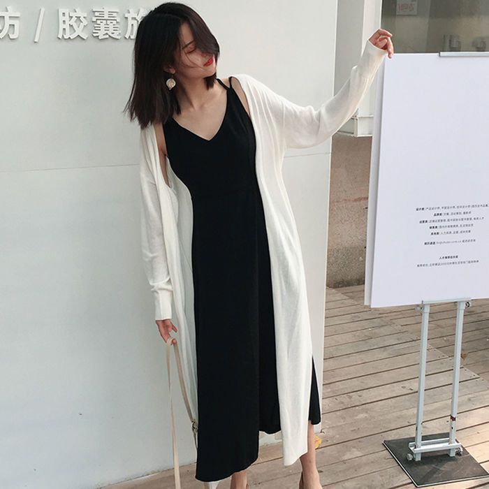 Ice Silk Knitted Cardigan for Women, Summer New Versatile Long Shawl Coat, Loose Air-Conditioned Sun Protection Shirt, Thin Style