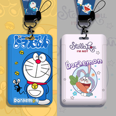 Cartoon campus card ID set work permit access control student meal card bus subway name tag with lanyard hanging neck wholesale
