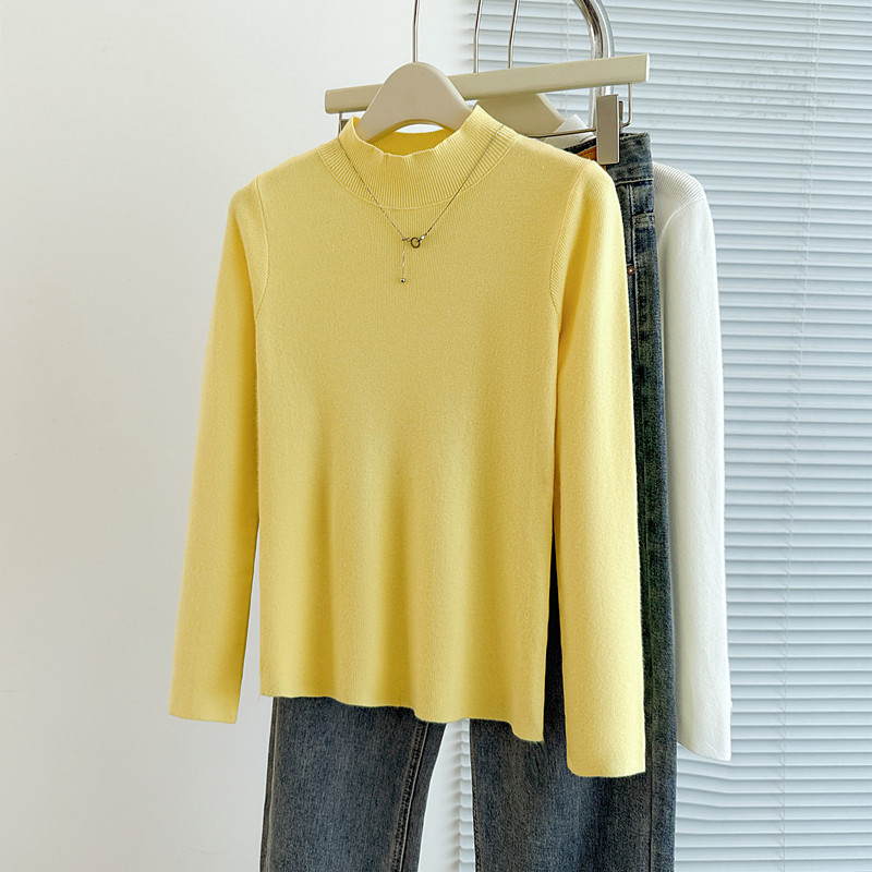 商品详情图_实拍原版半高领打底衫秋冬新款羊毛针织衫女百搭洋气