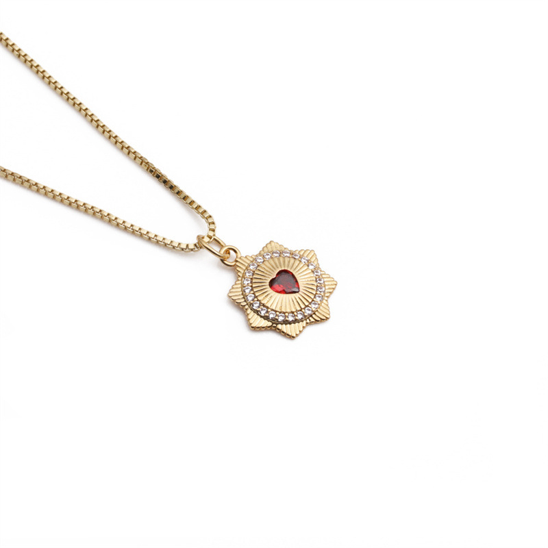 Copper Gold-Plated Zircon Jewelry European and American Cross-Border Retro Turkish Eye Necklace Fema