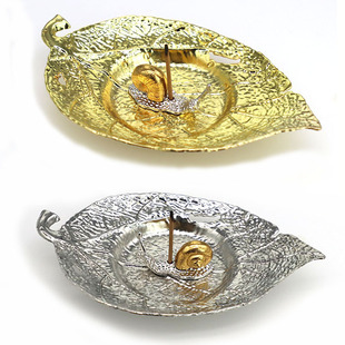 Antique Alloy Coaster Kung Fu Accessories Leaves Hollow Metal Insulation Mat Snail Incense Insert Incense Plate