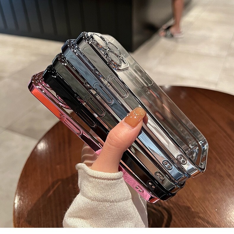 Ultra-Thin Pc Hard Shell Apple 17Promax Electroplated Apple 15Pro All-Inclusive Lens Phone Case Suitable for Apple 16P