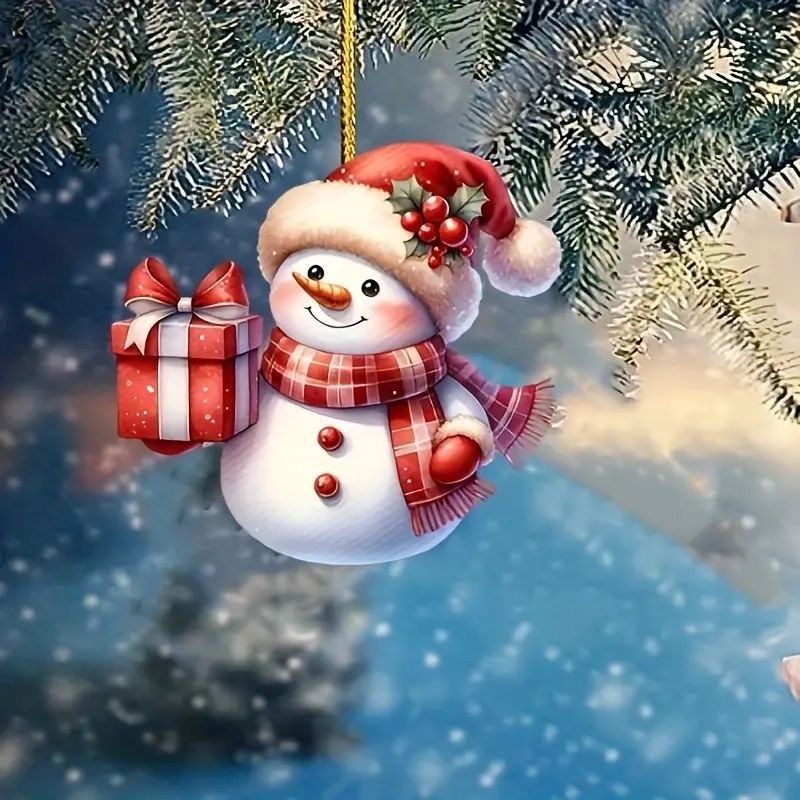 Transfronterizo Amazon árbol de Navidad regalo muñeco de nieve árbol de Navidad colgante accesorios de automóviles acrílicos colgante árbol de Navidad