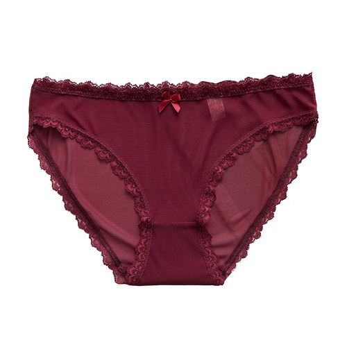 Women's underwear wholesale mesh seamless pants pure cotton crotch girl thin low waist breathable sexy lace shorts for women