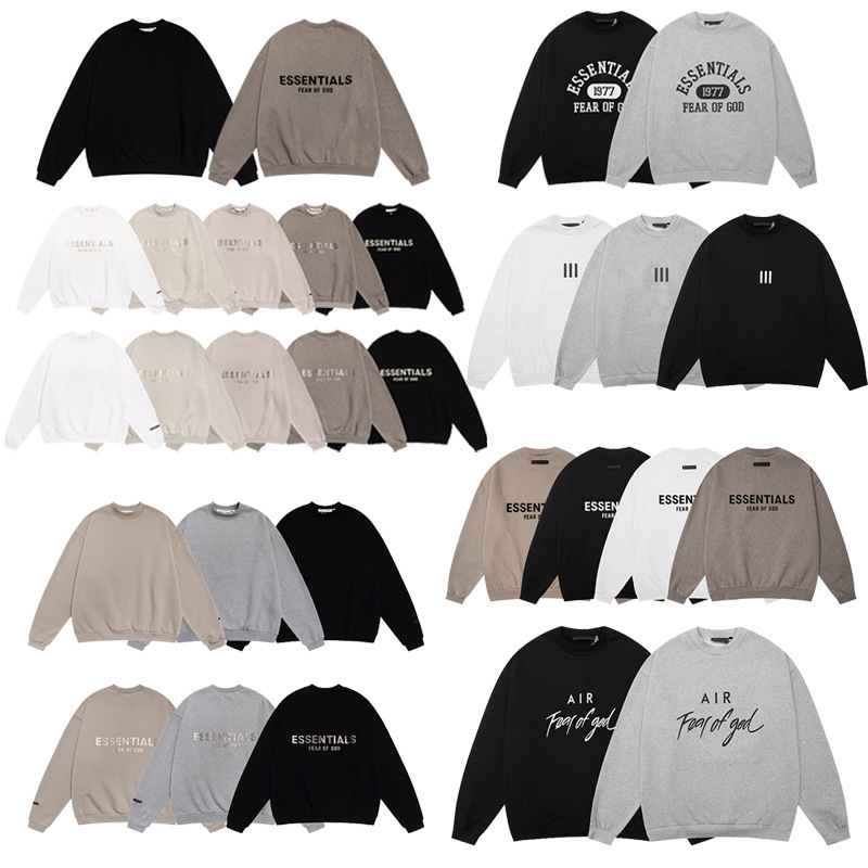 Autumn/Winter 2025 New Fog Multi-Thread Essentials Heavy Craft Three-Dimensional Letter Casual Loose Fleece Sweatshirt Trend Autumn/Winter 2025 New Fog Multi-Thread Essentials Heavy Craft Three-Dimensional Letter Casual Loose Fleece Sweatshirt Trend