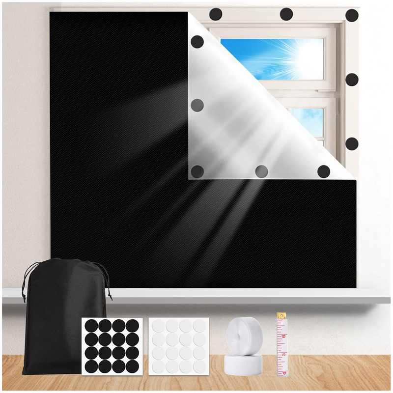 Physical full shading cloth living room bedroom finished curtain foreign trade temporary shading self-adhesive diy cutting curtain spot