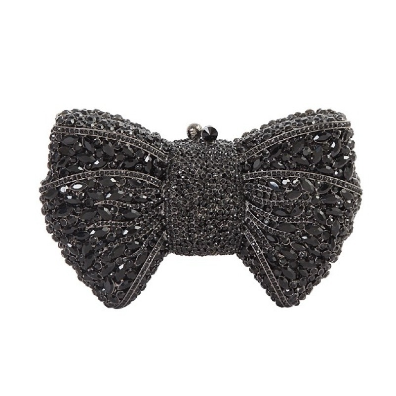 Bow cristal embrague de arco transfronterizo bolsas de cena de diamantes perforadas bolsas de mano de diamantes llenas bolsas de banquete
