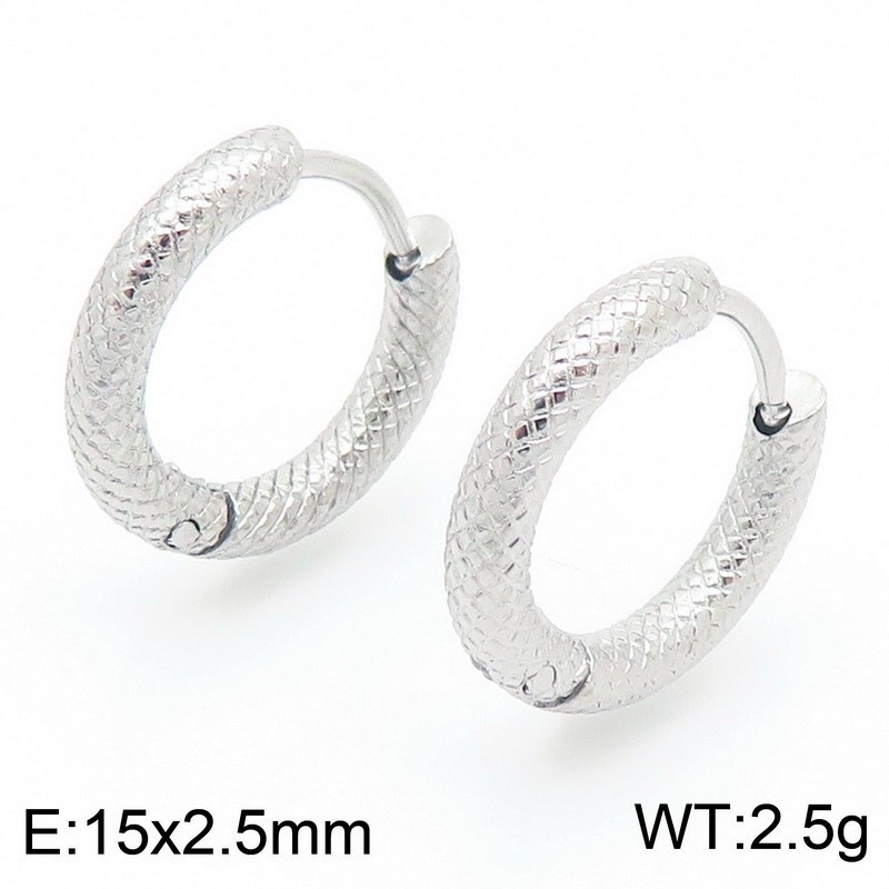 Pendientes de aro de acero inoxidable con diseño de serpiente y dragón en relieve, estilo coreano, con círculos florales de alambre._voghion.com