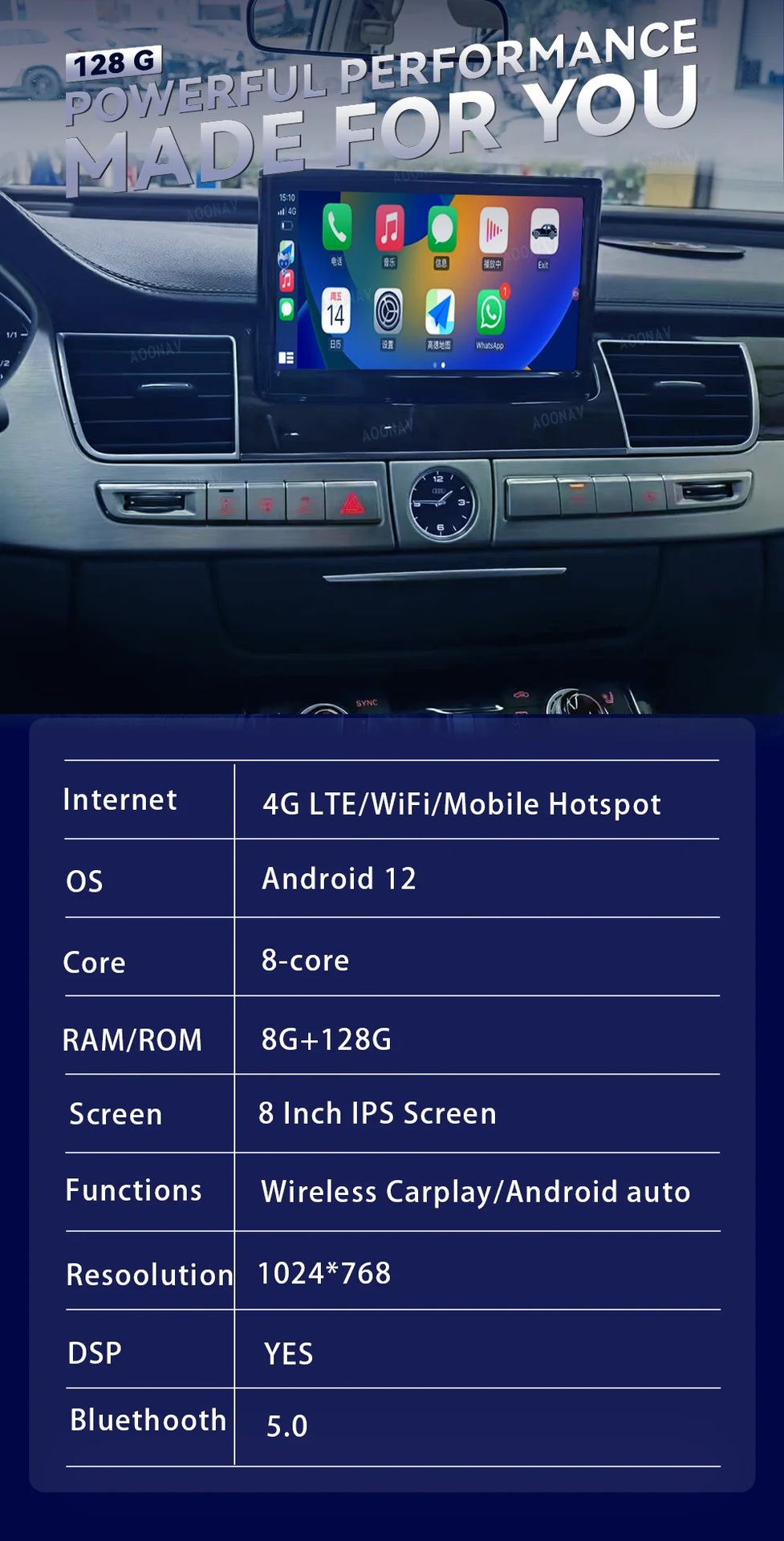 Suitable for Audi A8 A8L D4 Android High-Definition Large-Screen Modified Dvd Central Control Navigation Player All-In-One Machine