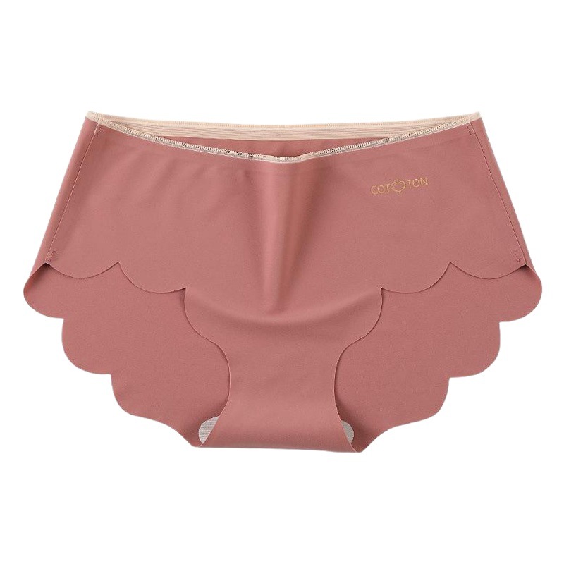 De gama alta de una pieza de ropa interior sin costuras de algodón puro de las mujeres de seda antibacteriano de corte casual transpirable Mediados de cintura calzoncillos Otoño e Invierno Nuevo