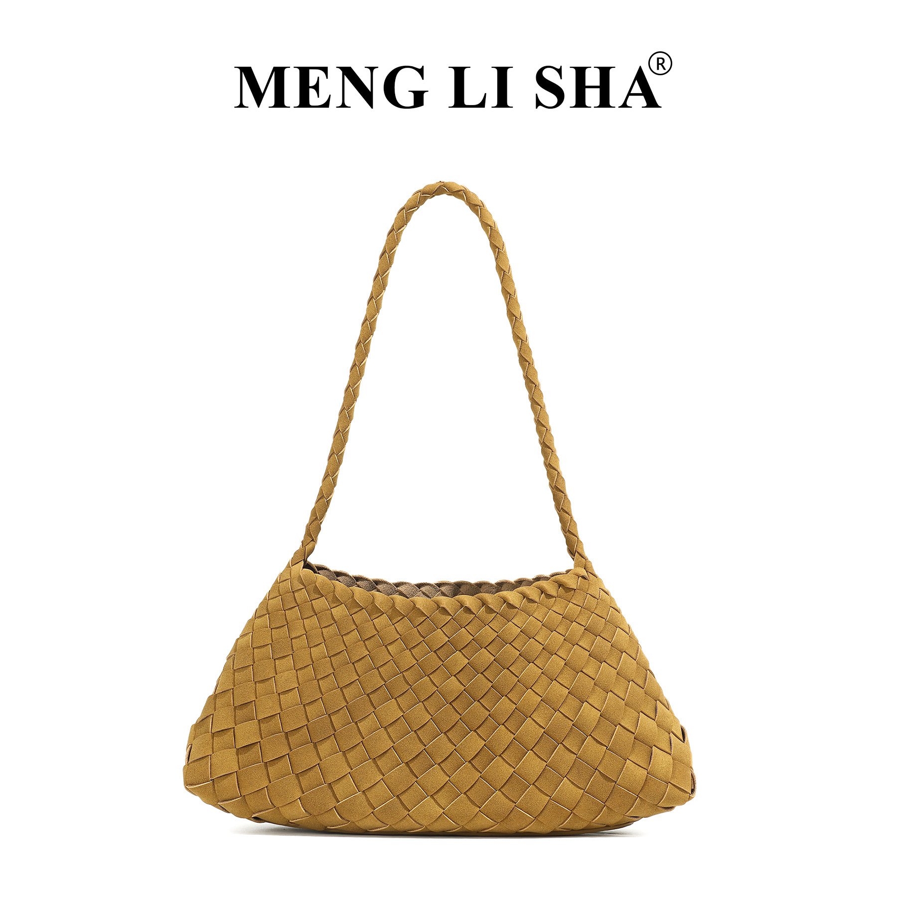 Autumn/Winter New French Vintage Woven Shoulder Underarm Bag For Women Textured Matte Suede Handheld Basket Tote Bag - Thumbnail 7