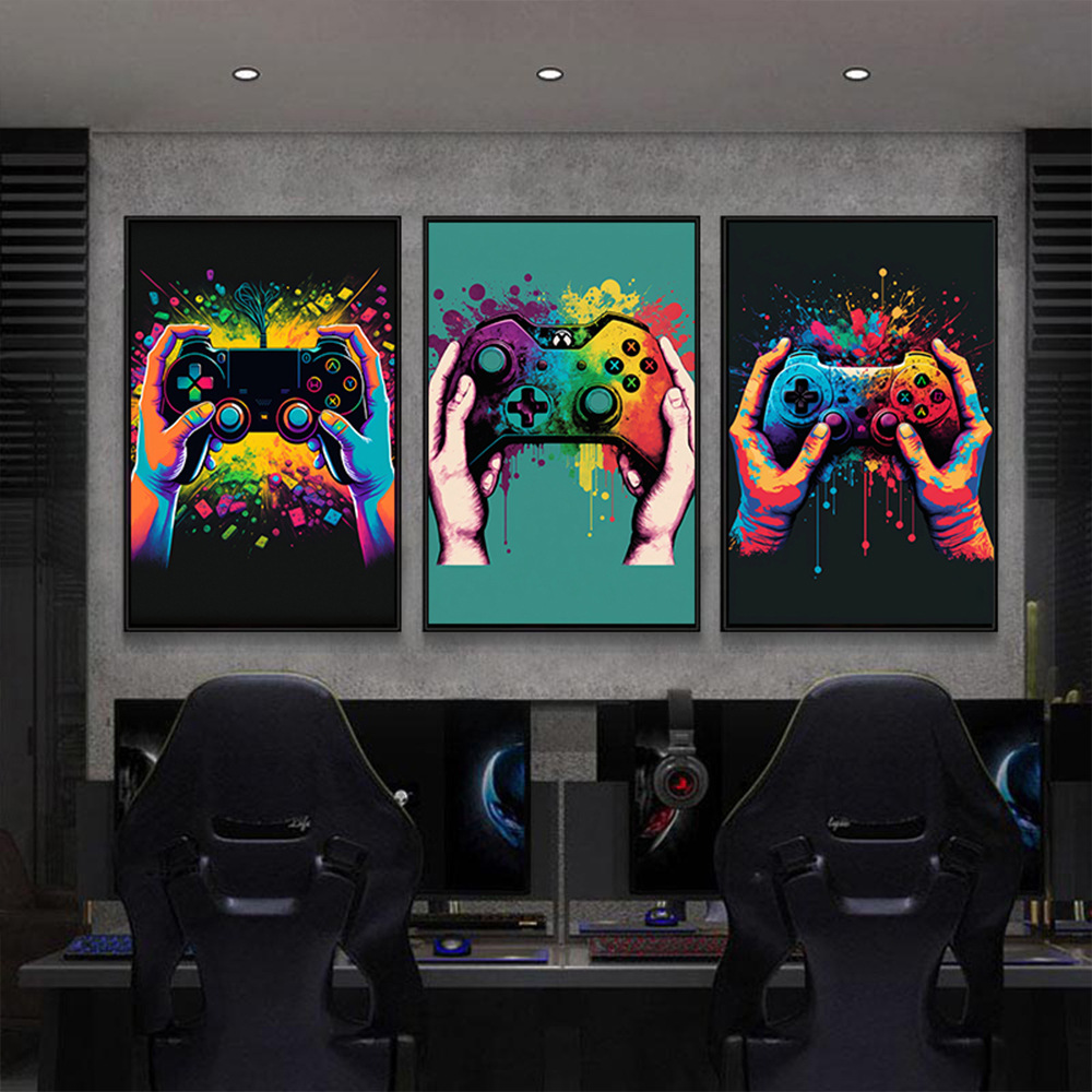 AliExpress Juegos de venta calientes transfronterizos sin marco cartel lienzo acuarela pintura de arte colgar pintura decoración de sala de estar