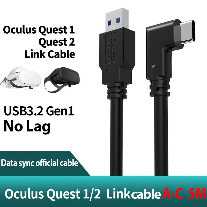Cable de datos VR de 5 metros, cable de transmisión oculusquest2type-c, cable de conexión usb3.2gen1, cable de carga