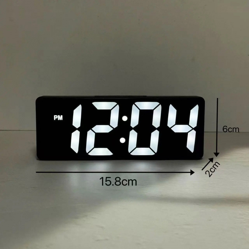 シンプルな大型デジタル電子時計リビングルームテレビカウンター時計発光サイレント LED 目覚まし時計永久カレンダー温度|undefined