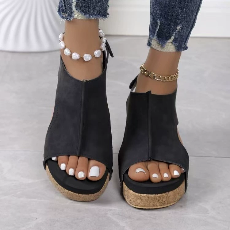 Амазонка римские сандалии 2024 плоская подошва сандалии большой размер трансграничная женская обувь носки женская обувь спотовая сандалии женская обувь